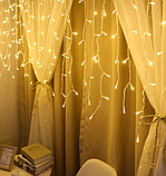 Гірлянда Бахрома вулична 100 LED теплий білий 220В, фото 5