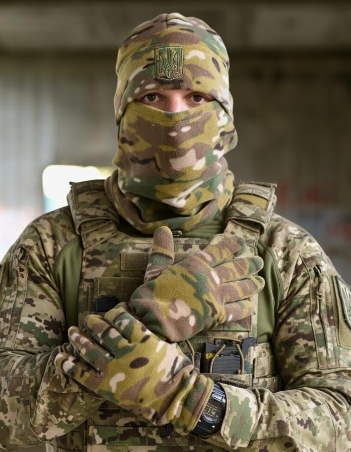 Комплект шапка баф рукавички мультик ВТ6389, фото 1