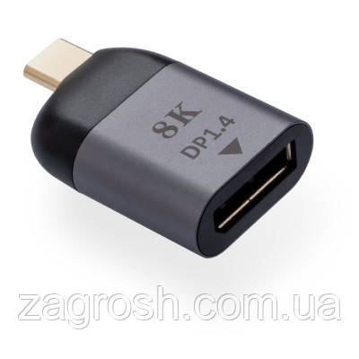 Promo Ціна! Перехідник Type-C Male to DP 1.4 8K60Hz compact Vinga (VCPATCDP4C) - тільки на ZaGrosh.com.ua, фото 1