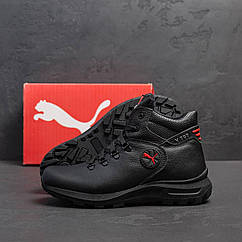Зимові шкіряні кросівки Puma Чорні