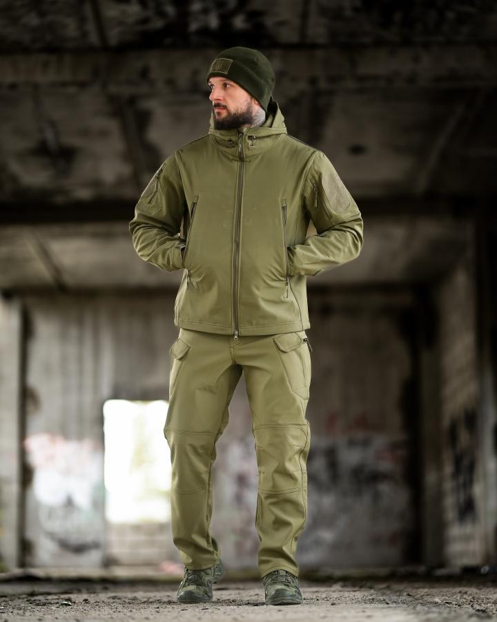 Костюм демісезонний тактичний TIGER Softshell олива з кишенями ПП8241 ТМ, фото 1