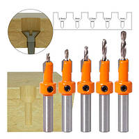 Оригінал! Набір свердл із зенківкою 5шт 2.8-4мм, циліндричні, сталь - Вища Якість!