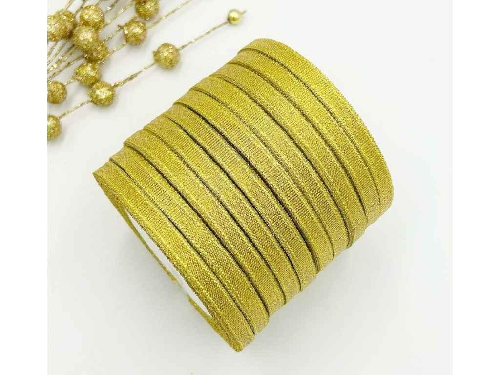 Стрічка парча 23м 6мм Золотий (АБ-544) ТМ КИТАЙ, фото 1