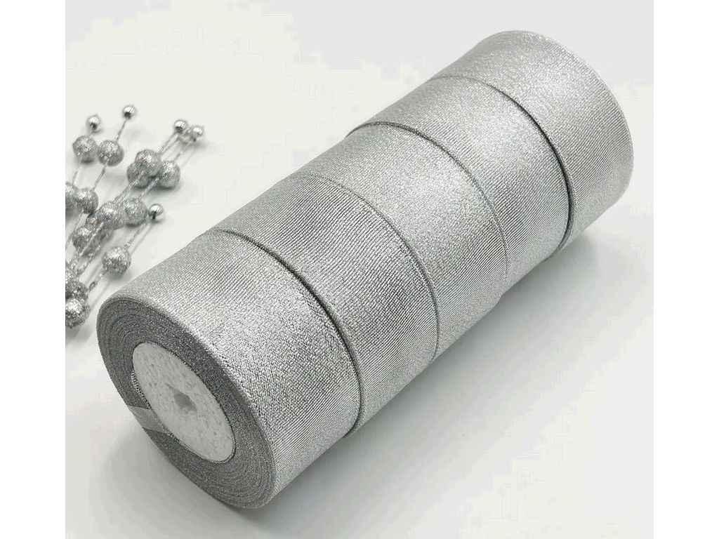 Стрічка парча 23м 4см Срібний (АБ-687) ТМ КИТАЙ, фото 1