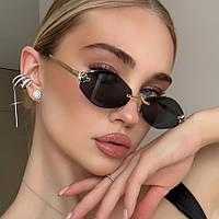 Сонцезахисні окуляри унісекс ромби Panthere без оправи чорні