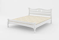 Двуспальная кровать Mebigrand Даллас Белая с высоким изголовьем для спальни классическая из сосны 140х190 см