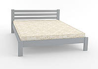 Двоспальне ліжко Mebigrand із сосни для спальні світло-сіре ліжко з узголів'ям 140х200 см