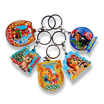 Брелоки деревяні односторонні з символом 2026 року Коня 5*6 см