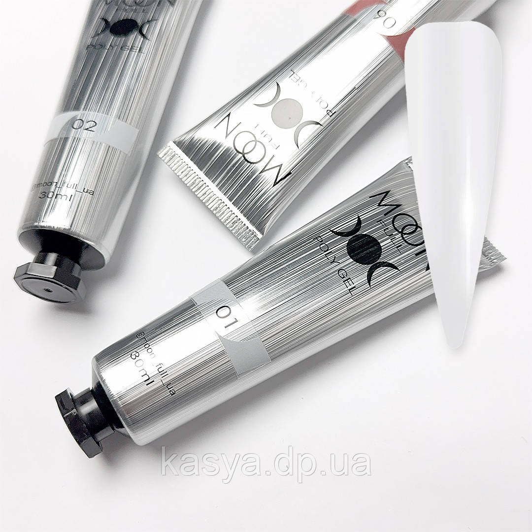 MOON FULL POLY GEL №01, 30 мл прозорий (у тубі), фото 1