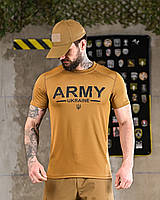 Тактична потовідвідна футболка койот, військова футболка койот поліестер, чоловіча футболка койот , ewy bka smt