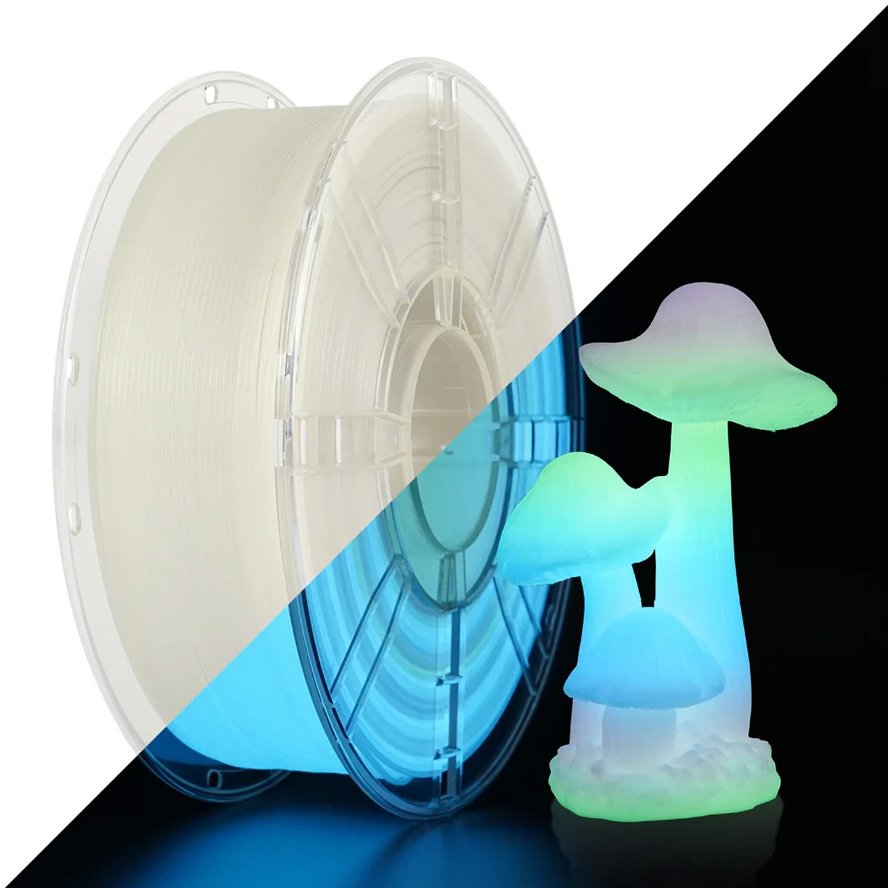 Пластик філамент для 3D-друку KINGROON PLA Glow In the Dark WHITE Filament 1.75mm, 1kg