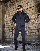 Демісезонний синій тактичний костюм ДСНС софтшелл, Осінній водовідштовхувальний костюм МНС на флісі, ewy bka smt