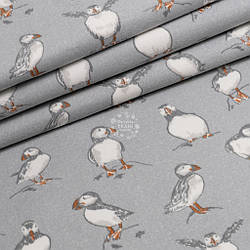 Фланель "Іпатка" на сірому тлі, ширина 240 см