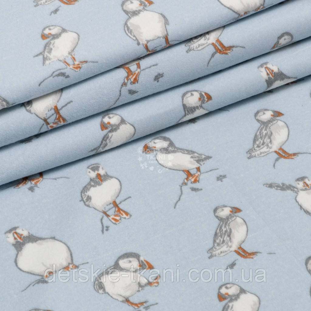 Фланель "Іпатка" на світло-блакитному тлі, ширина 240 см, фото 1