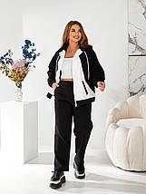 Жіночий теплий спортивний костюм чорний великого розміру Розміри: 48-50, 52-54, 56-58, фото 3