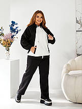 Жіночий теплий спортивний костюм чорний великого розміру Розміри: 48-50, 52-54, 56-58, фото 4