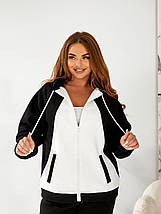 Жіночий теплий спортивний костюм чорний великого розміру Розміри: 48-50, 52-54, 56-58, фото 5