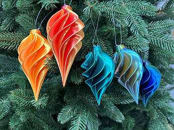 Новорічна ялинкова іграшка хамелеон у різних кольорах 13,5*6 см, підвіска на ялинку
