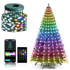 Розумна смарт-світлодіодна новорічна LED гірлянда кінський хвіст 200 LED 2 м APP Bluetooth USB + пульт AND 84-10 Jw