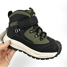 Зимові термо черевики для хлопчика зелені на липучках Tom.m