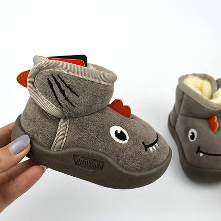 Уггі дитячі сірі Apawwa на хутрі, фото 1