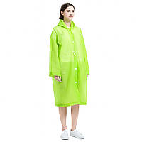 Дощовик з капюшоном EVA Raincoat на кнопках салатовий