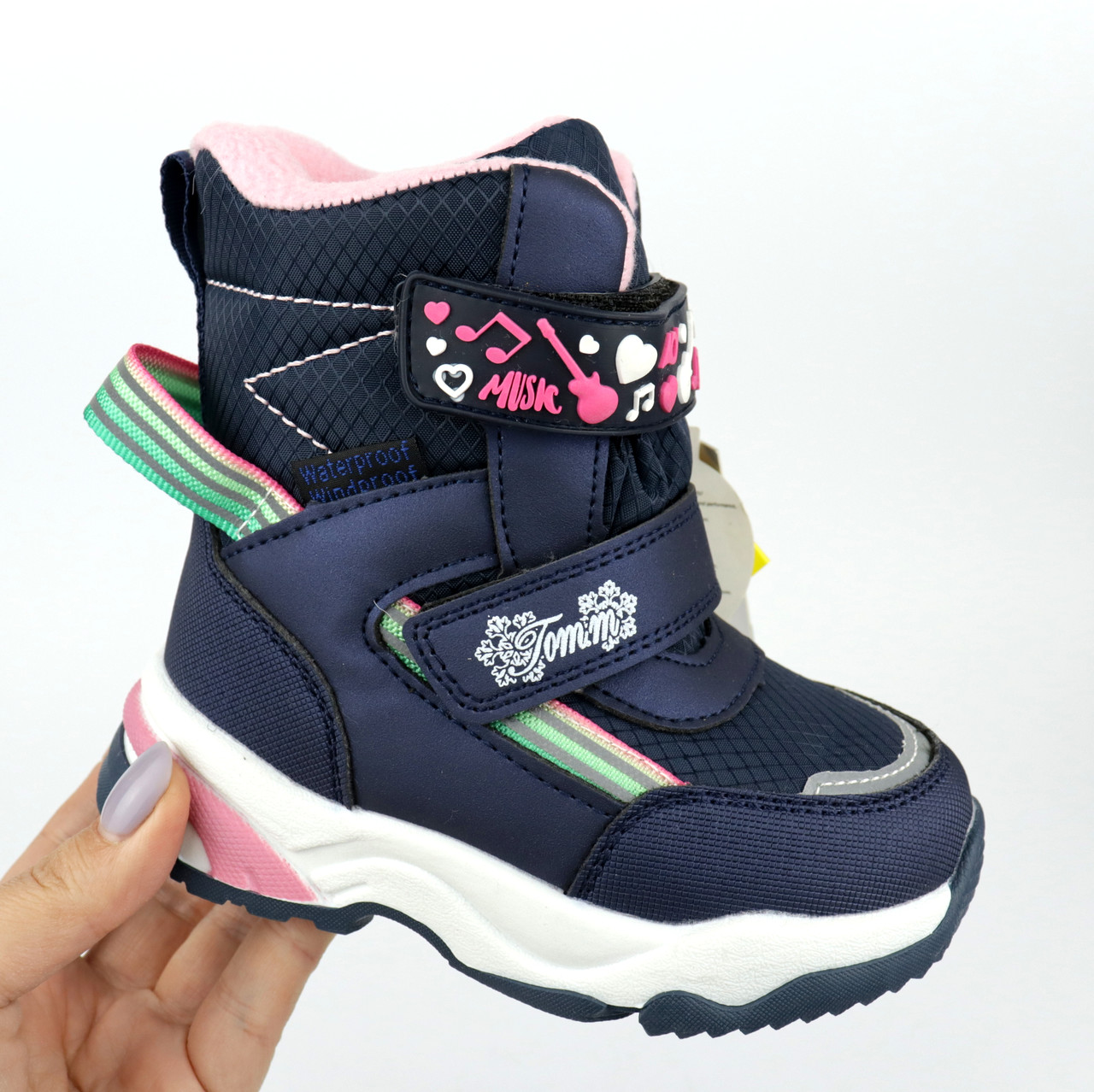 Дитячі зимові термо черевики для дівчинки сині Tom.m