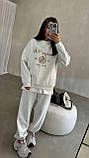 Трикотажний костюм жіночий із начосом кофта та штани 42-44 46-48, фото 2