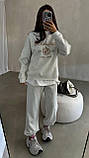 Трикотажний костюм жіночий із начосом кофта та штани 42-44 46-48, фото 8