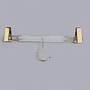 Плічки вішалки з прищіпками 33 см прозорі акрілові з золотими прищіпками тремпеля для штанів і спідниць, фото 2