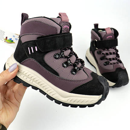 Дитячі зимові черевики термо для дівчинки фіолетові Tom.m, фото 1