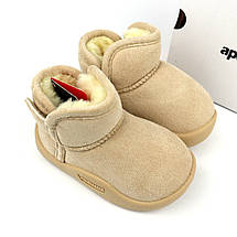 Уггі зимові бежеві дитячі для дівчинки Apawwa, фото 5