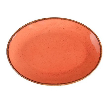 Тарілка дрібна овальна Orange порцелянова Porland 240мм 112124/O, фото 1