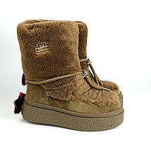 Теплі зимові чобітки коричневі для дівчинки Bi&Ki, фото 3