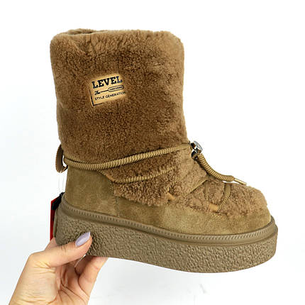 Теплі зимові чобітки коричневі для дівчинки Bi&Ki, фото 1