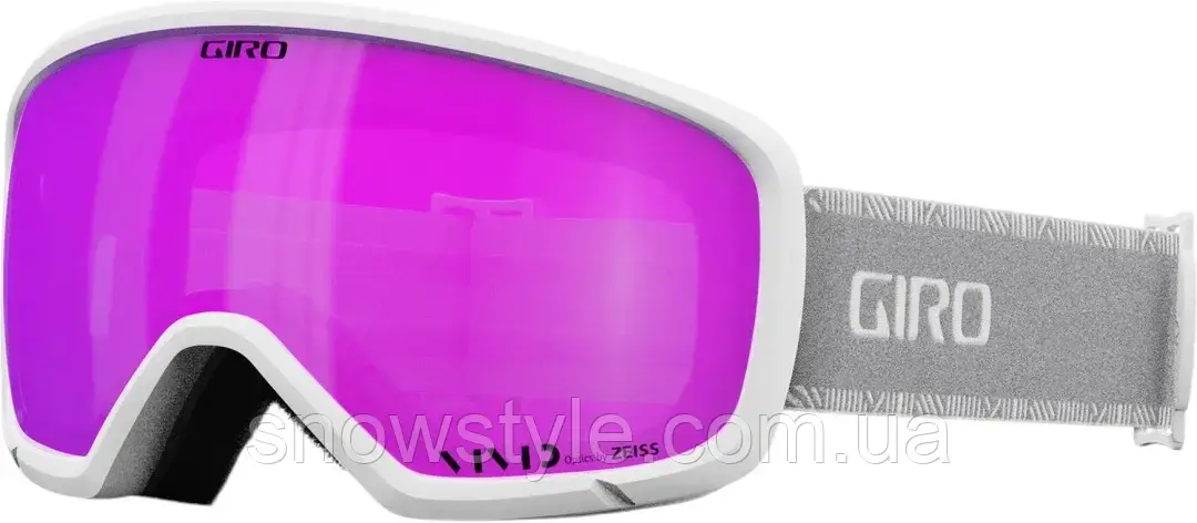 Гірськолижна маска жіноча Giro Millie White Grey Chute Лінза Vivid S2 Pink, фото 1