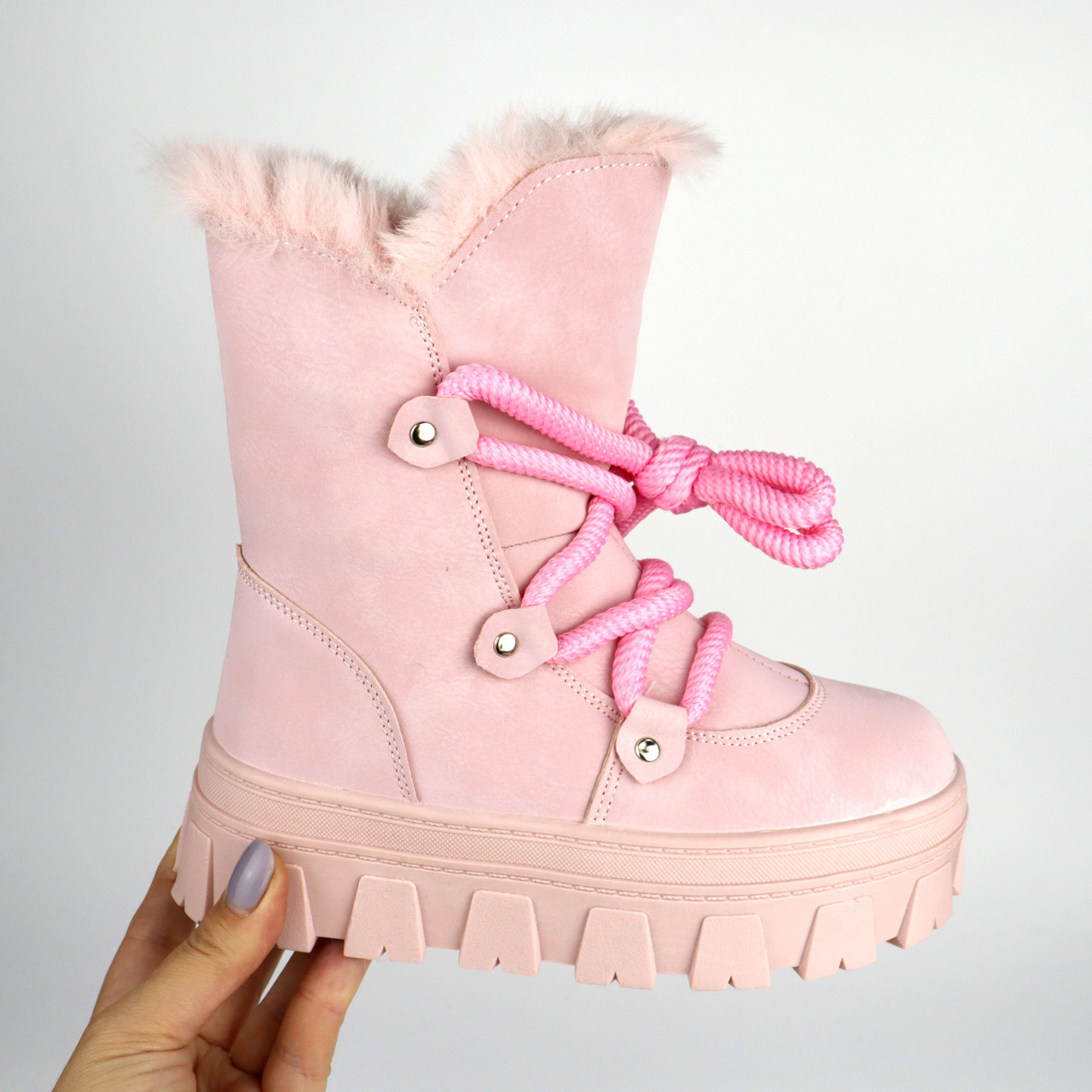 Теплі рожеві зимові черевики підліткові Flip Tom.m