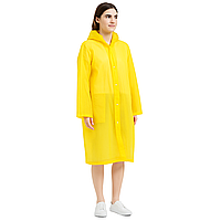Дощовик з капюшоном EVA Raincoat на кнопках жовтий