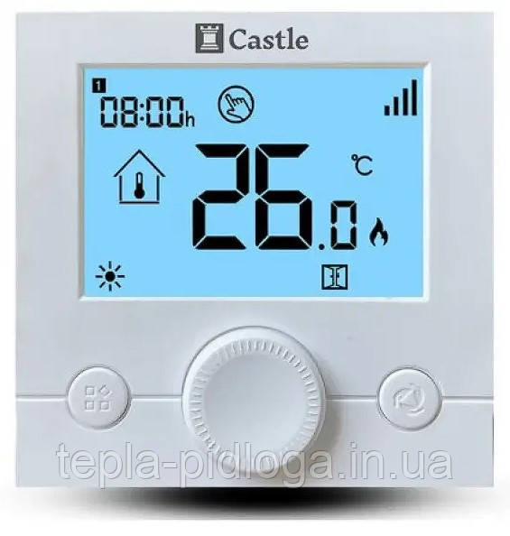 Терморегулятор програматор Castle AC8078G без радіоканалу, настінний, фото 1