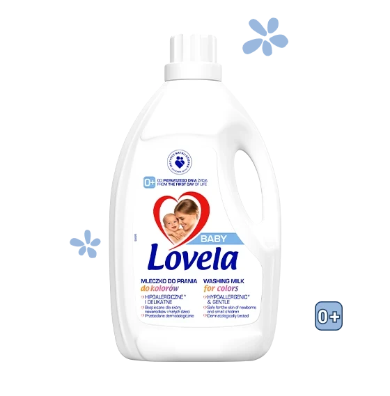 Гіпоалергенний засіб-молочко для прання кольорової білизни Lovela Baby, 2.9л (32 прання), фото 1