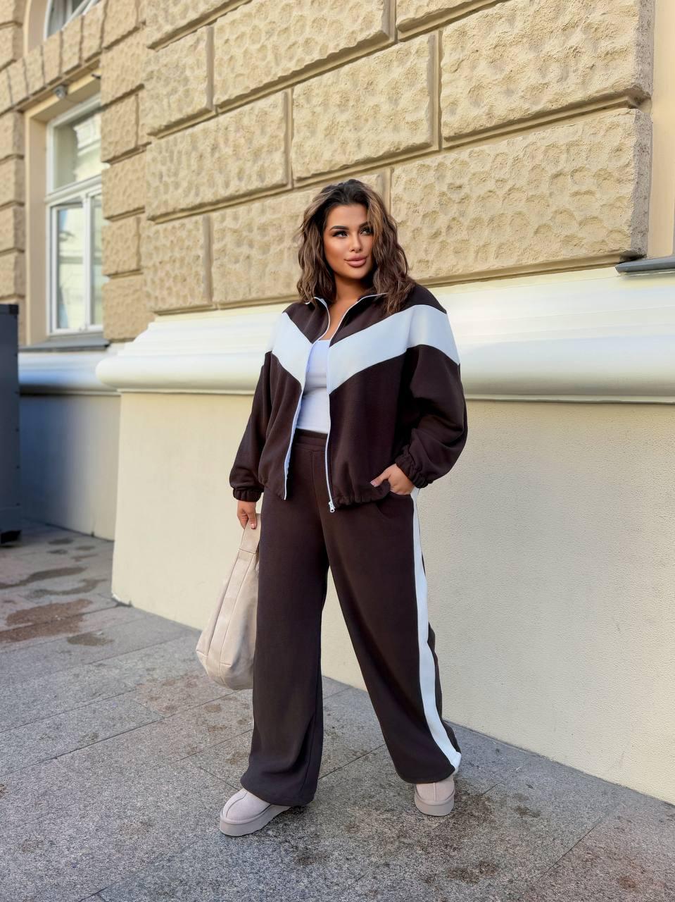 Жіночий теплий спортивний костюм з флісу великого розміру Розміри: 48-50, 52-54, 56-60