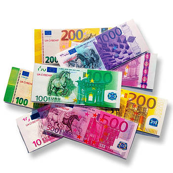 Магніт купюра евро на холодильник із символом 2026 року Коня