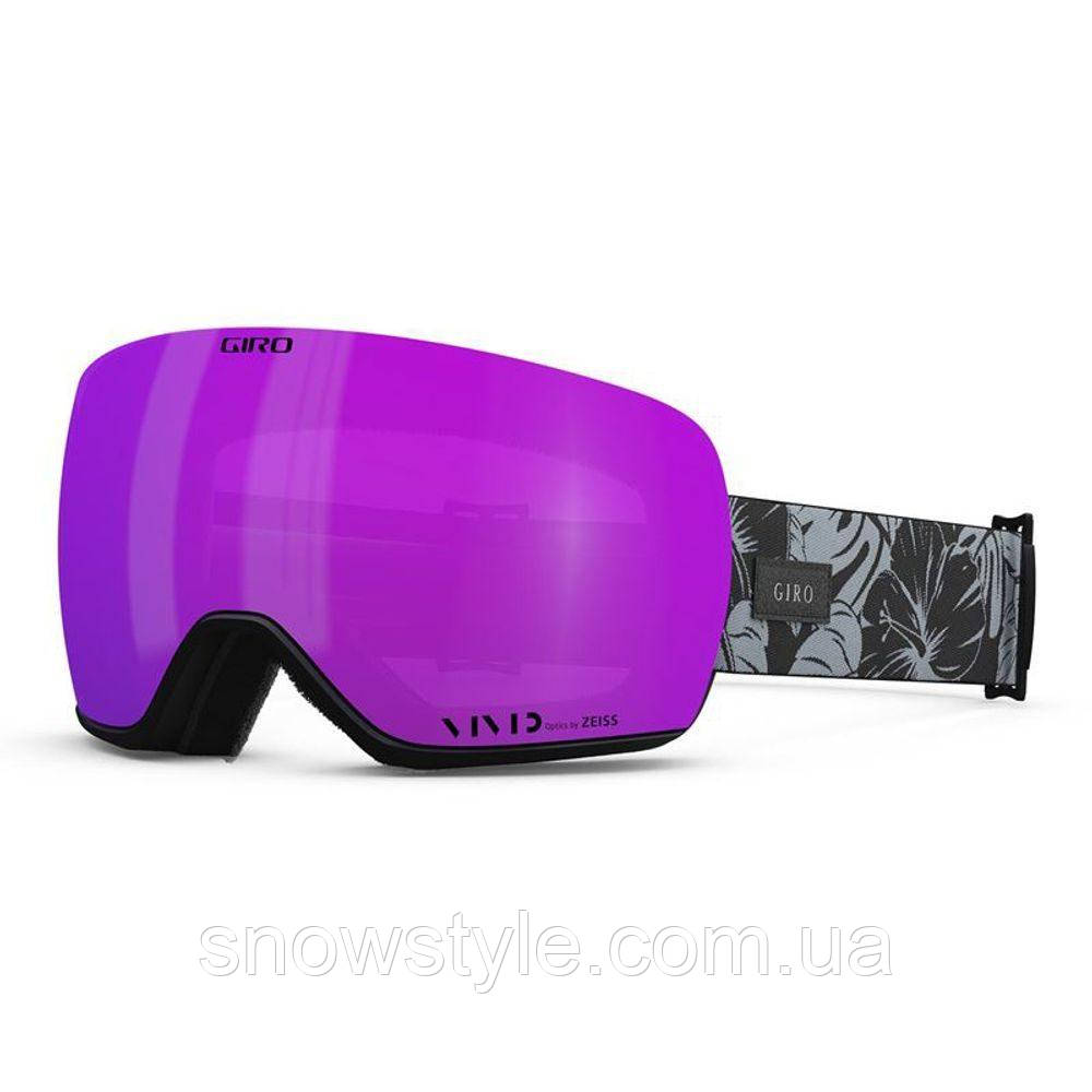 Гірськолижна маска Giro Article II Black Grey Botanical 2 лінзи Vivid Pink S2 / Vivid infrared S1, фото 1