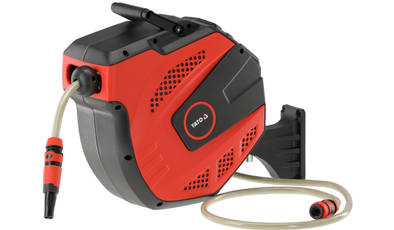 Шланг для води 11.5мм 15м на автоматичній котушці YATO YT-24258, фото 1