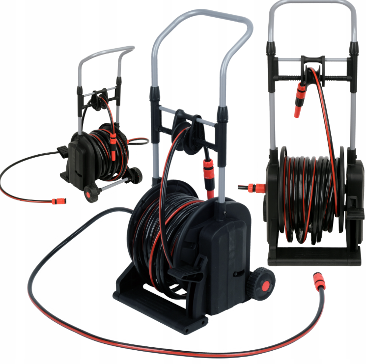 Шланг на візку 25 м, намотується ногою YATO YT-90120