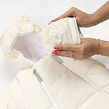 Дитячий зимовий комбінезон трансформер Молочний 3в1 Фліс утеплювач Hollowsoft до –20°C, від народження до 1 року, фото 2