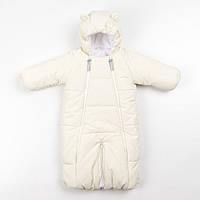 Дитячий зимовий комбінезон трансформер Молочний 3в1 Фліс утеплювач Hollowsoft до –20°C, від народження до 1 року