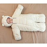 Дитячий зимовий комбінезон трансформер Молочний 3в1 Фліс утеплювач Hollowsoft до –20°C, від народження до 1 року, фото 9