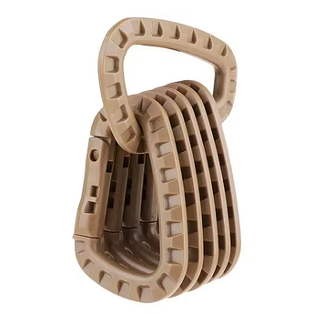 Карабін тактичний пластиковий універсальний | Койот Набір 5 штук