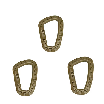 Карабін тактичний пластиковий універсальний | Койот Набір 3 штуки